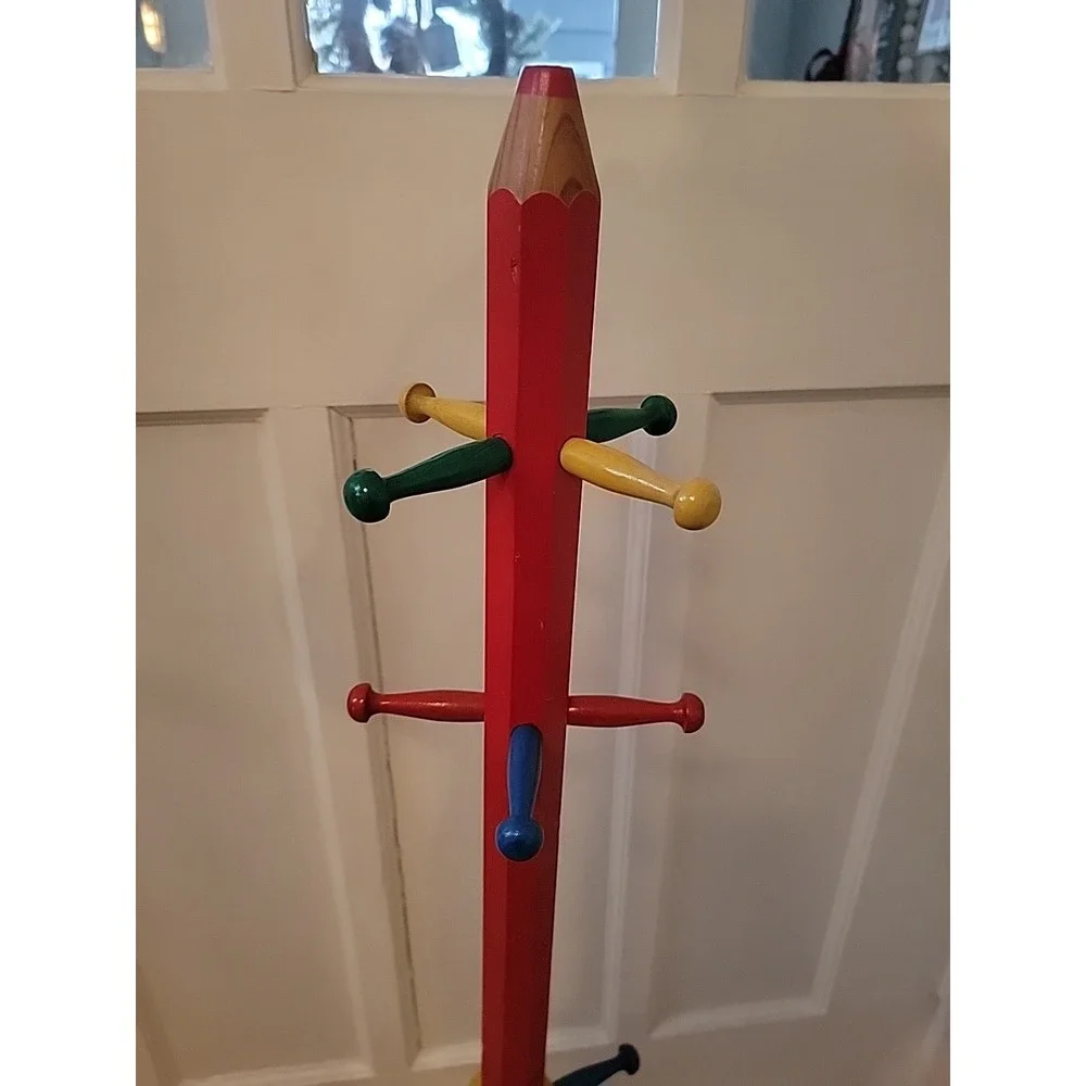 Rare 1980's Pierre Sala Art Deco Pencil Memphis Style Coat Rack. Colorful